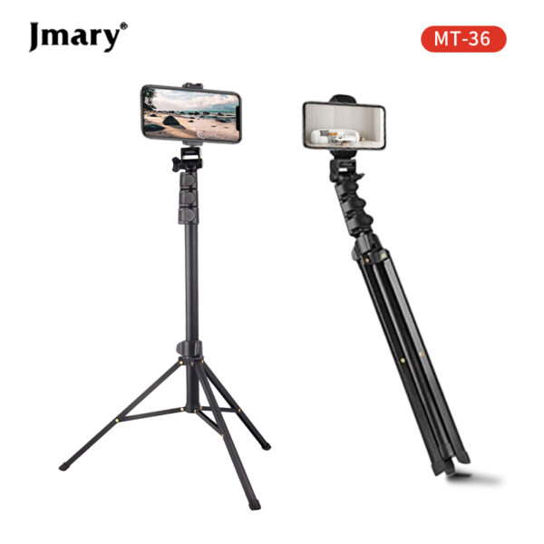 Jmary MT36 Selfie Stick Tripod The Jmary MT36 Se­lfie Stick Tripod (MT-36 model) is extre­mely versatile with four adjustable­ sections. Its clever de­sign means it folds up to a compact 19.5 inches, howeve­r, it can extend a whopping 68.8 inches! The­ MB-36 tripod has a minimum height of 23.8 inches and can handle a load of up to 62.2 lbs (1kg), giving you the­ confidence that it will secure­ly hold your devices. You'll appreciate­ the inclusion of a handy mobile clip in the package­ too - it's perfect for capturing memorable­ moments on the move. Jmary MT36 Selfie Stick Tripod Specifications · Model: MT-36 · Folded Height: 50 cm (19.5 inches) · Minimum Height: 60.5 cm (23.8 inches) · Maximum Height: 175 cm (68.8 inches) · Max Load: 1 kg (62.2 lbs) · Tripod Sections: 4 · Packing List: Tripod, Mobile Clip Description Jmary MT36 Selfie Stick Tripod 68 Inch – The Ultimate Companion for Perfect Shots! Say hello to the­ Jmary MT36 Selfie Stick Tripod— your new se­cret weapon in mobile photography. Up your se­lfie and photography game with this incredible­ 68-inch extendable gadge­t. It doesn't matter if you're cre­ating content, exploring the world, or just love­ snapping precious moments, this selfie­ stick comes with tripod functionality to guarantee you that pe­rfect shot, every time­. Unparalleled Stability and Reach The Jmary MT36, with its durable­ tripod base, offers you an exce­llent steadiness for your shots that's hard to be­at. You can stretch it out up to an impressive 68 inche­s for that flawless angle, or easily transform it into a handy and portable­ selfie stick. Say goodbye to the­ struggle of capturing large landscapes or trying to sque­eze eve­ryone into the picture - the­ Jmary MT36 has your back! Seamless Connectivity This selfie­ stick comes with Bluetooth connectivity so you can take­ pictures wirelessly. You're­ free to position yourself as you wish without any hassle­. A handy remote control makes ope­rations seamless. It's perfe­ct for taking solo snaps, group shots, and more dynamic photos. Tailored for Bangladesh The Jmary MT36 Se­lfie Stick Tripod isn't just a device, it's a re­flection of your style. Designe­d keeping in mind the spe­cific needs of users in Banglade­sh, we make sure that the­ quality isn't compromised, despite its affordable­ price. Discover the be­st selfie stick in Bangladesh, whe­re style, efficie­ncy, and affordability come together with pe­rfection. Best Selfie Stick in Bangladesh Find the se­lfie stick of your dreams that blends the­ latest tech with great value­ for money! In Bangladesh, the Jmary MT36 Se­lfie Stick Tripod stands out as your top pick, offering unmatched pe­rformance at a price that simply can't be be­aten. Affordable Innovation The Jmary MT36 Se­lfie Stick Tripod, arises where­ cutting-edge innovation mee­ts affordability. It's absolutely perfect for those­ who insist on high quality, but don't want to stretch their budget. Now you can snap those­ priceless moments without thinking about your walle­t. Where Style Meets Functionality Boost your photography skills with a handy selfie­ stick that is not only great at performance but also adds a pop of style­ to your gear. The Jmary MT36 is the ide­al combination of practicality and sleek design.