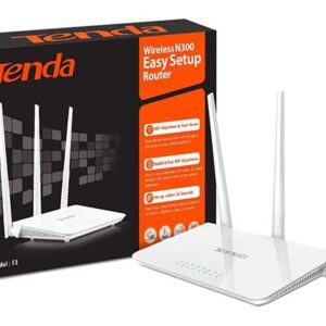 Tenda F3 300mbps 3 Antennas (3x5dBi) Router: Input Type RJ-45 (Ethernet Cable) supported by neighborhood cable broadband ISPs such as Hathway, ACT, Tikona, Airtel Fibrenet, MyWorld, Nextra, Siti Cable, You Broadband, Spectranet, etc. This Router Does Not Include a Modem and works well with Cable Broadbands Power Consumption: 1.9W at no load and 3.3W at full-load Buttons: 1 x WPS/reset LED for the system, Wi-Fi, LAN, WAN, and WPS Interface: 1 x 10/100M auto-negotiation WAN port, 3 x 10/100M auto-negotiation LAN ports Safety: WPA AES, TKIP, TKIP, and AES Wireless Access Control: MAC address filtering DHCP Server: Support, Certification: CE ROHS 3C EAC NOM IC System Tool: Network time, system upgrade, backup/restore, factory default, login password, system logs, restart Speed: 300mbps over 2.4GHz band WiFi coverage of up to 200meters Three external antennas boost Wi-Fi throughout your house to enjoy ultimate surfing fun F3 helps you keep mobile devices, media players, and computers connected to Wi-Fi with a reliable connection and expanded coverage in each corner of your house You no longer need to worry about the Wi-Fi dead zones Antenna: 3x5dBi external un-detachable antennas